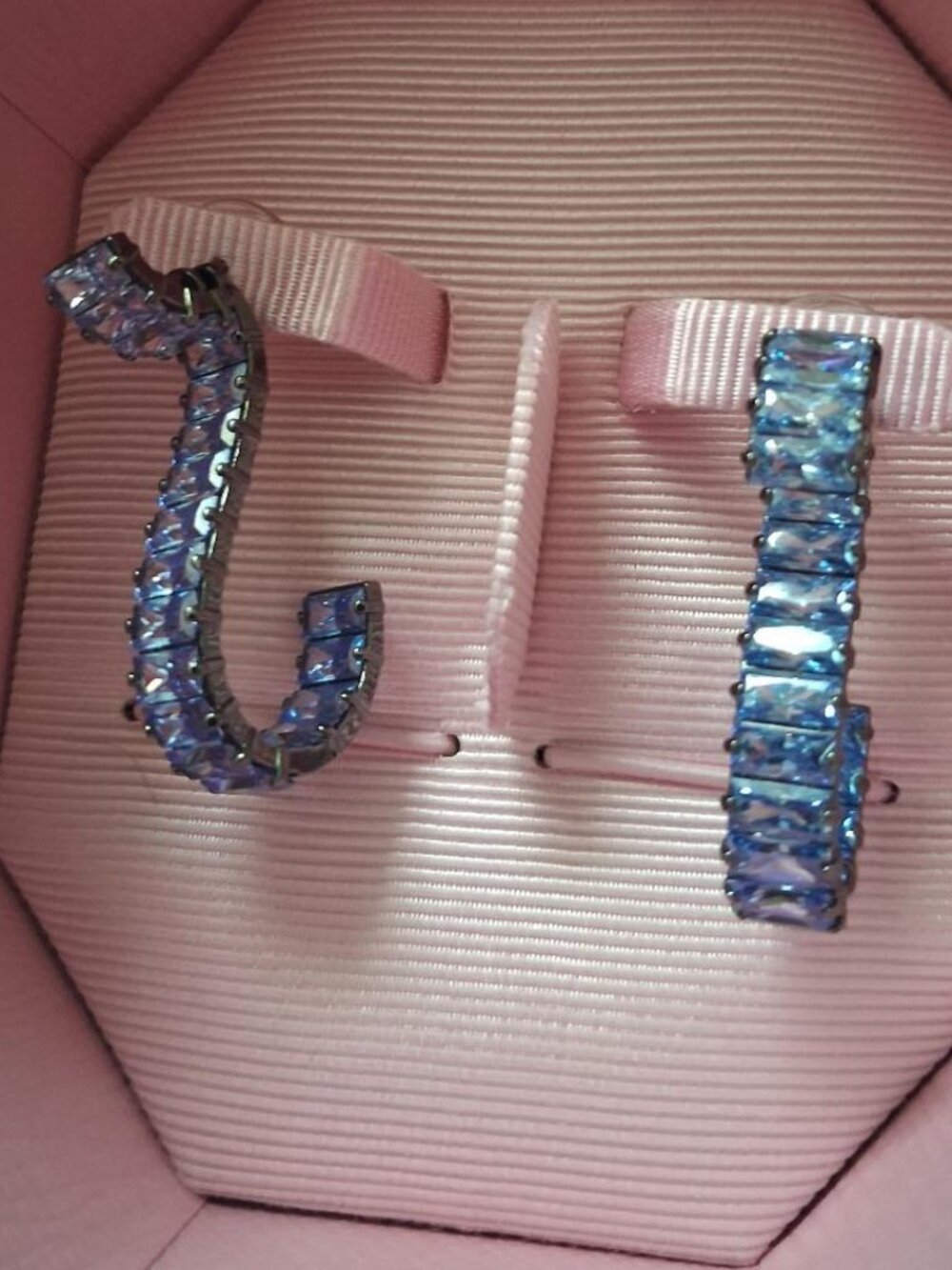Swarovski Matrix Drop Blue Crystal Earrings
